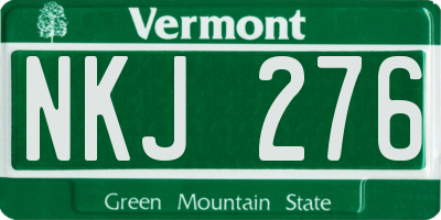 VT license plate NKJ276