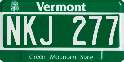VT license plate NKJ277