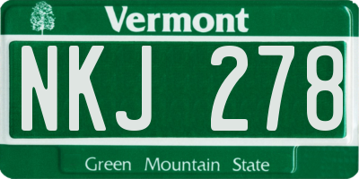 VT license plate NKJ278