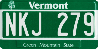VT license plate NKJ279