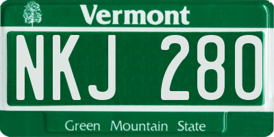 VT license plate NKJ280