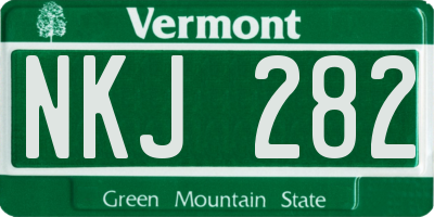 VT license plate NKJ282