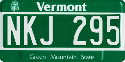 VT license plate NKJ295