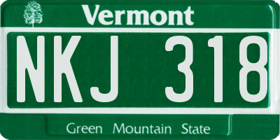 VT license plate NKJ318