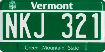 VT license plate NKJ321