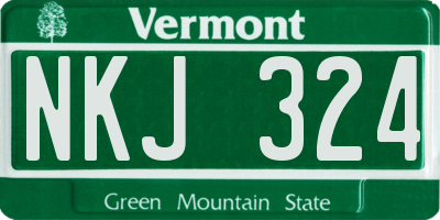 VT license plate NKJ324