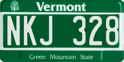 VT license plate NKJ328