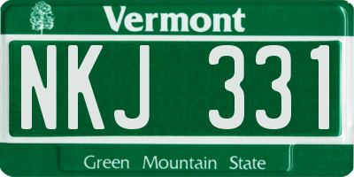 VT license plate NKJ331