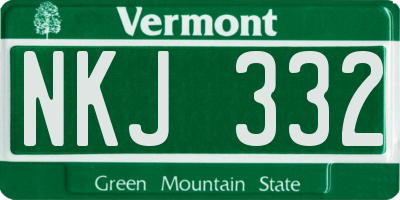 VT license plate NKJ332
