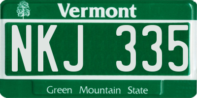 VT license plate NKJ335