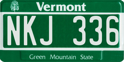 VT license plate NKJ336
