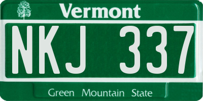 VT license plate NKJ337