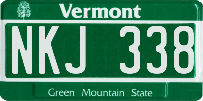 VT license plate NKJ338
