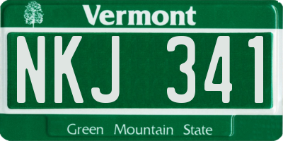 VT license plate NKJ341