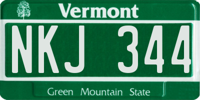 VT license plate NKJ344