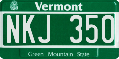 VT license plate NKJ350