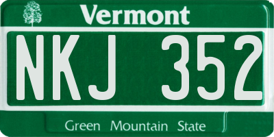 VT license plate NKJ352