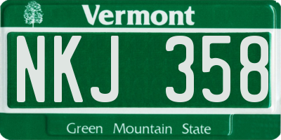 VT license plate NKJ358