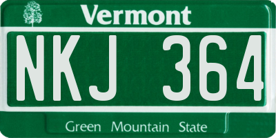 VT license plate NKJ364