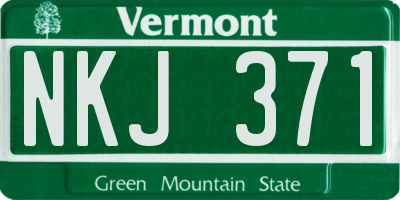 VT license plate NKJ371