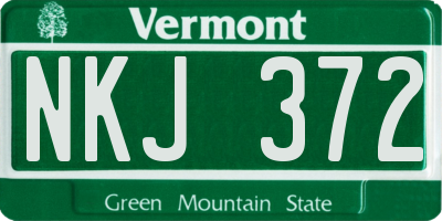 VT license plate NKJ372
