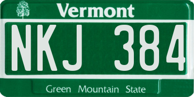 VT license plate NKJ384