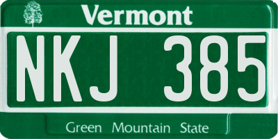 VT license plate NKJ385