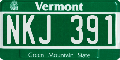 VT license plate NKJ391