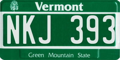 VT license plate NKJ393