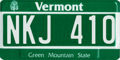 VT license plate NKJ410