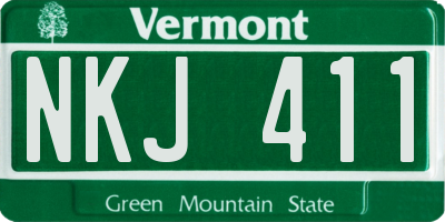VT license plate NKJ411