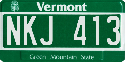 VT license plate NKJ413