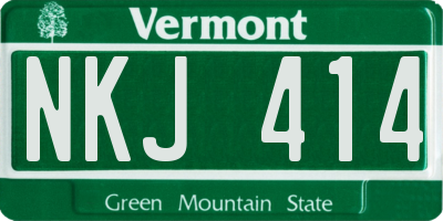 VT license plate NKJ414