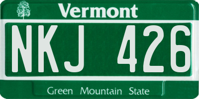 VT license plate NKJ426