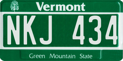VT license plate NKJ434