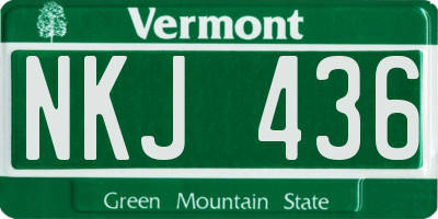 VT license plate NKJ436
