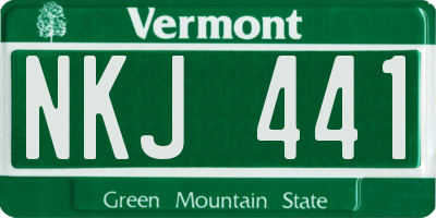VT license plate NKJ441