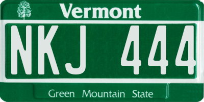 VT license plate NKJ444