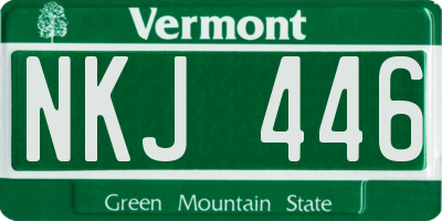 VT license plate NKJ446