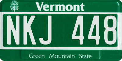 VT license plate NKJ448