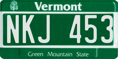 VT license plate NKJ453
