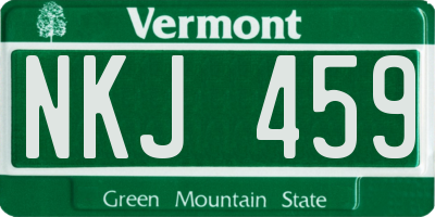 VT license plate NKJ459