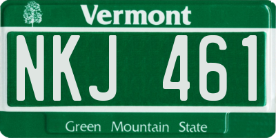 VT license plate NKJ461