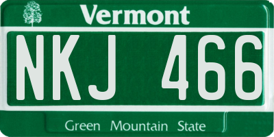 VT license plate NKJ466