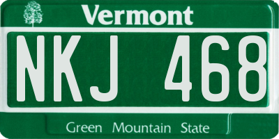 VT license plate NKJ468
