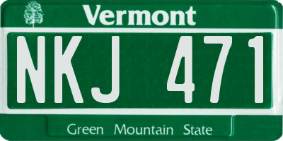 VT license plate NKJ471