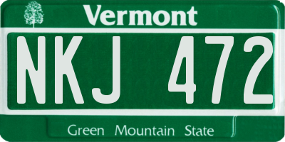 VT license plate NKJ472