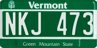 VT license plate NKJ473