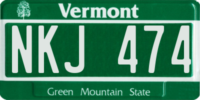 VT license plate NKJ474