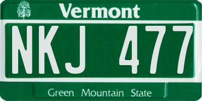 VT license plate NKJ477